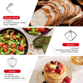 Stand Mixer 6.2L 1400W Tilt-Head Electric Food Mixer with Dough Hook, Whisk & Beater – 2-Layer Red Coating – Red